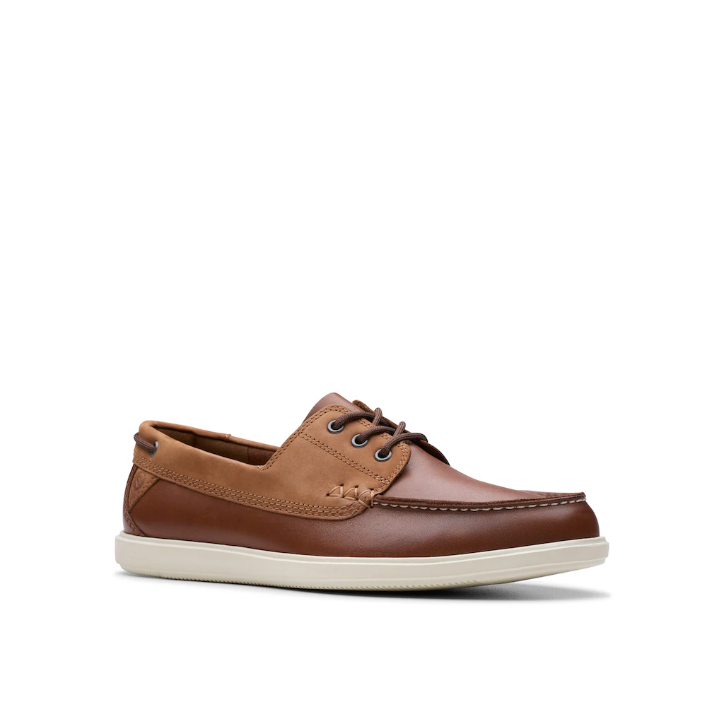 Clarks Schnürschuh »Bratton Boat« Bootsschuh Mokassin Slip-On Sneaker Mit Ziernaht Bestellen