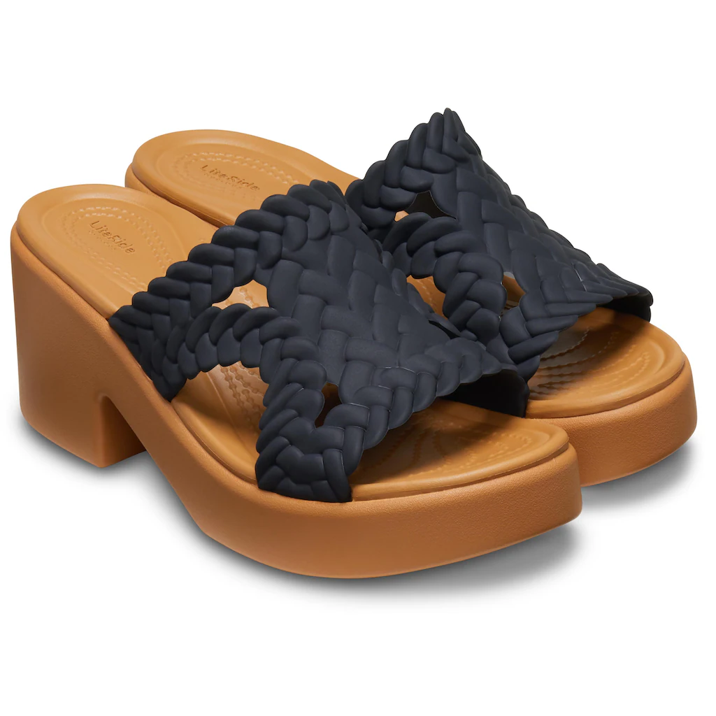 Crocs Pantolette »Brooklyn Woven Slide Heel« Sandale Sommerschuh mit modischem Blockabsatz