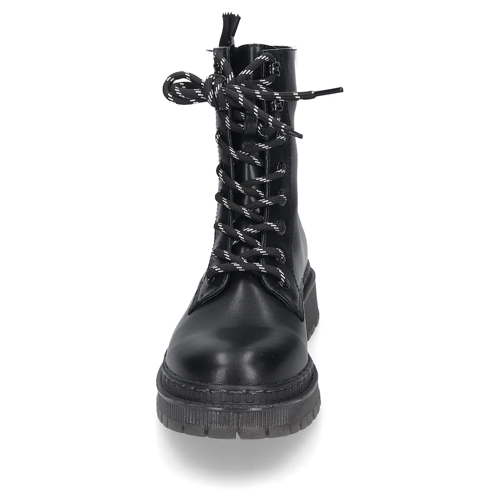 Dockers By Gerli Schnürstiefel Biker Boots Plateau Stiefel Mit Modischem Textilband ▷ Für