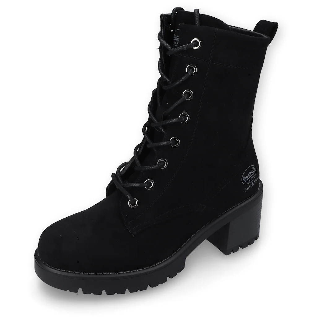 Dockers by Gerli Schnürstiefelette Kurzstiefel Schnürstiefel Winterstiefel mit Blockabsatz ▷ für