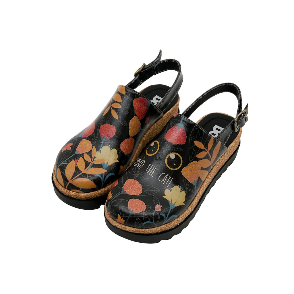 DOGO Clog »Damen Akita Find The Cat Vegan Damen Clog« Vegan Online Kaufen
