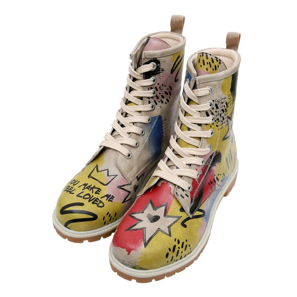 DOGO Schnürboots »Damen Boots The Creation Of The Collage Vegan Damen Boots /« Vegan Online Bestellen