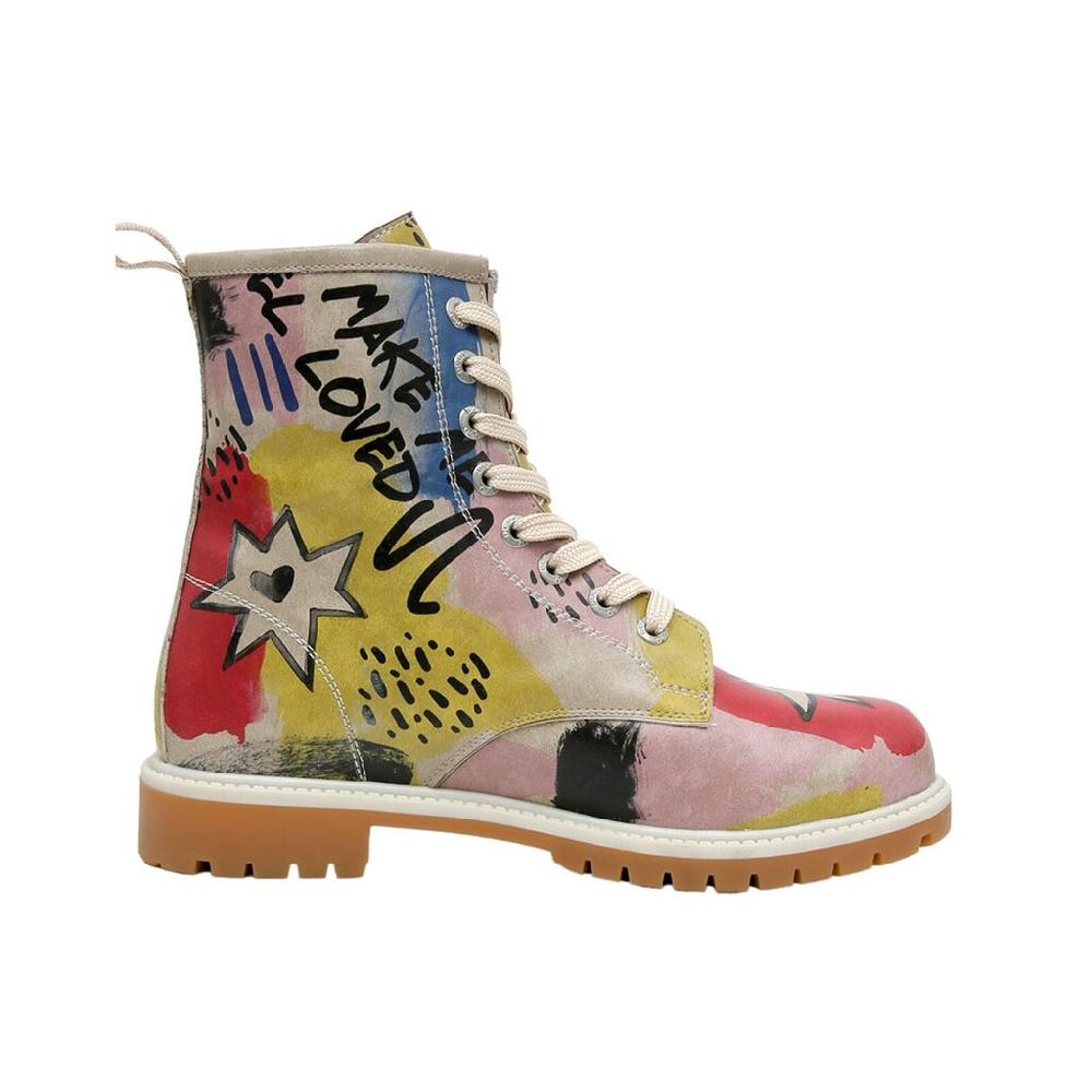 DOGO Schnürboots »Damen Boots The Creation Of The Collage Vegan Damen Boots /« Vegan Online Bestellen