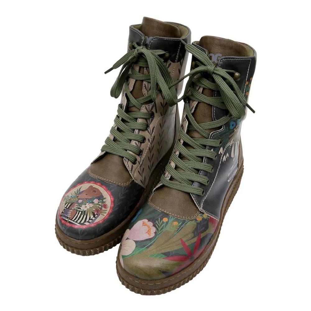 DOGO Schnürboots »Damen Future Boots Bear And Flowers Vegan Damen Boots / Female« Vegan Kaufen
