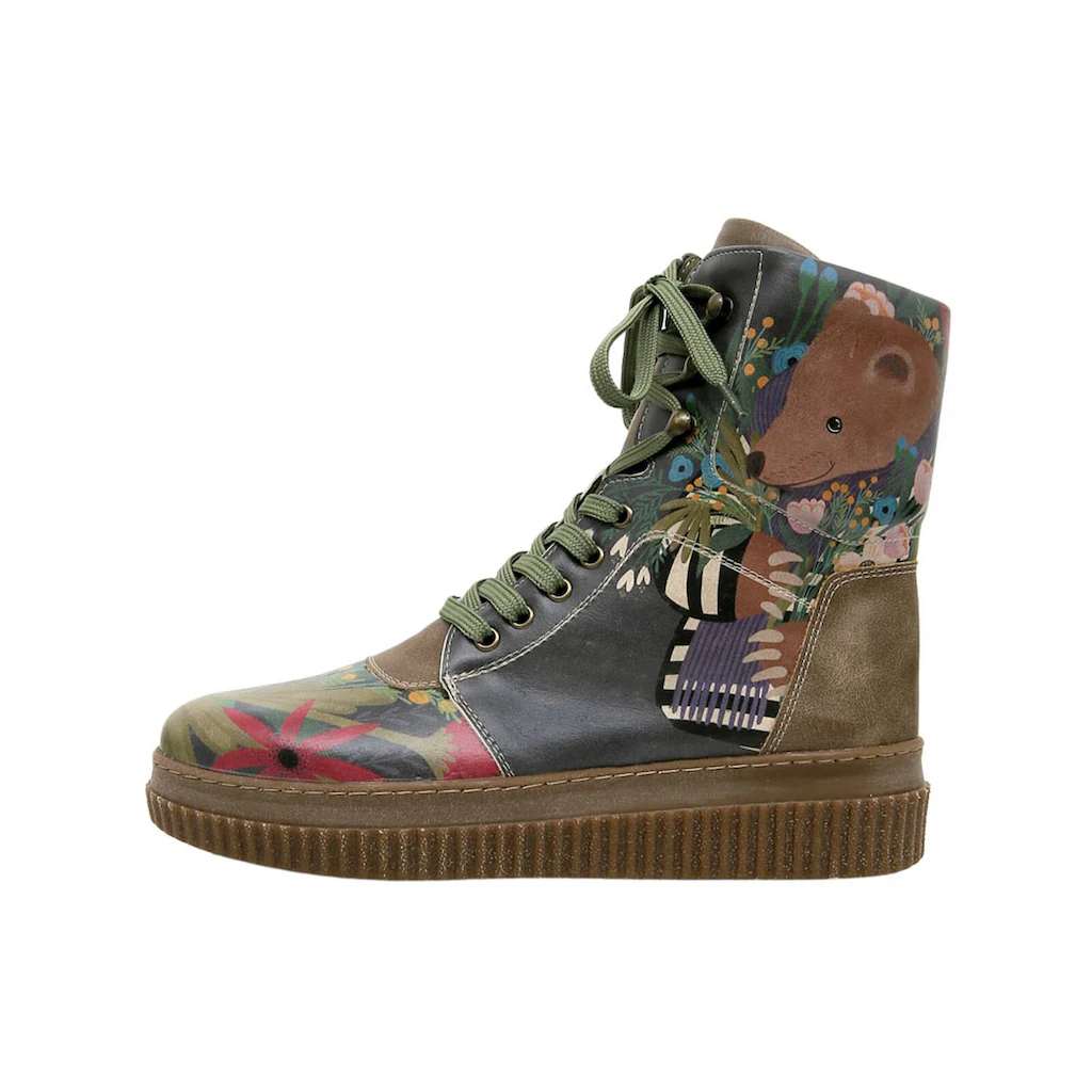 DOGO Schnürboots »Damen Future Boots Bear And Flowers Vegan Damen Boots / Female« Vegan kaufen