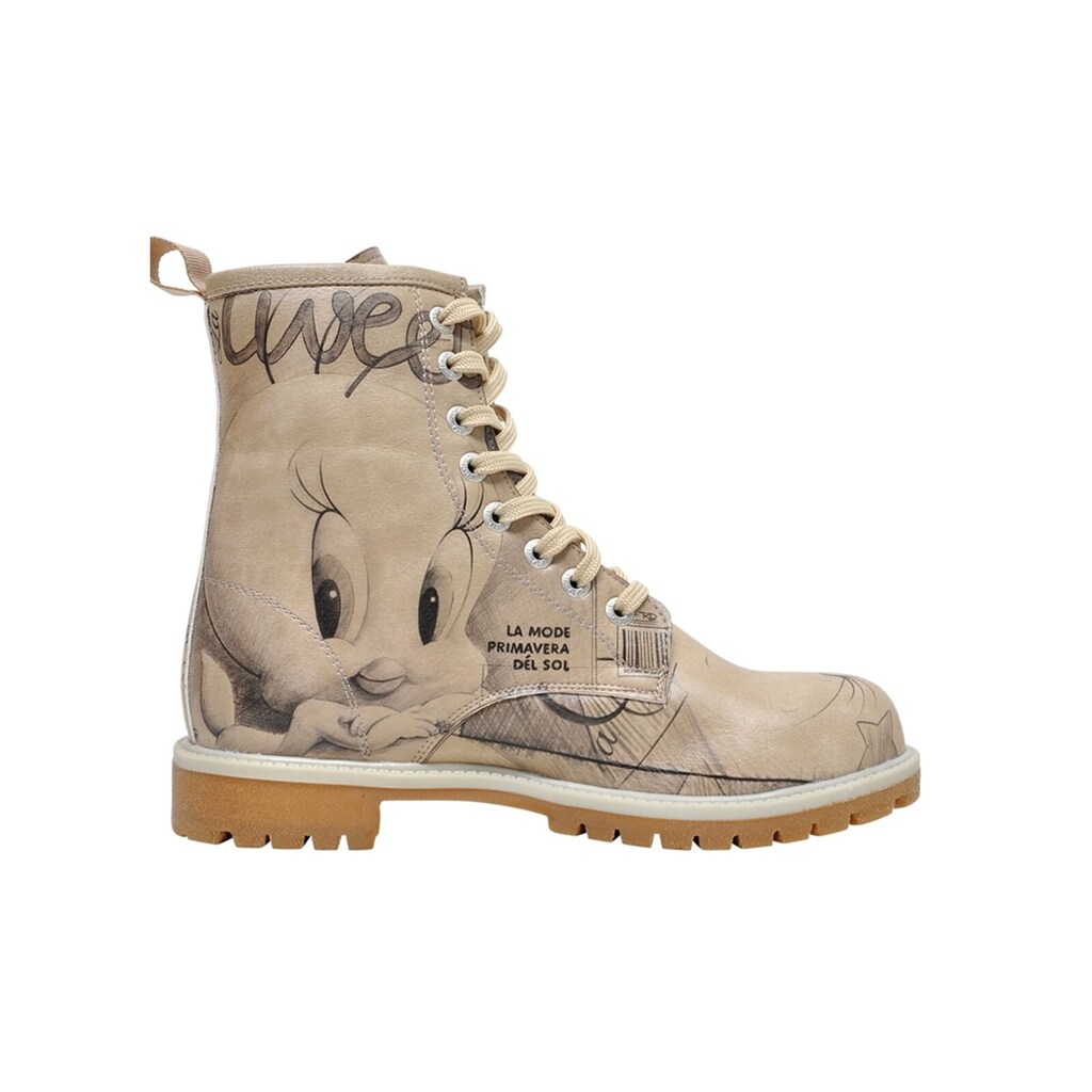 DOGO Schnürboots »Damen Wb Long Boots Tweety With Roses 36 Farbig Vegan Damen Boot« Vegan Online Kaufen