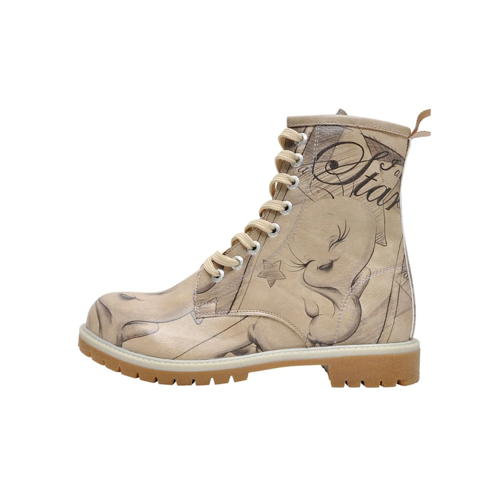 DOGO Schnürboots »Damen Wb Long Boots Tweety With Roses 36 Farbig Vegan Damen Boot« Vegan online kaufen