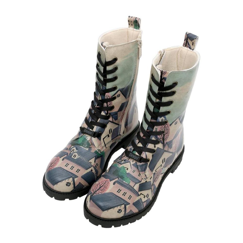 DOGO Schnürboots »Damen Zipsy Buildings Vegan Damen Stiefel / Female« Vegan Online Kaufen