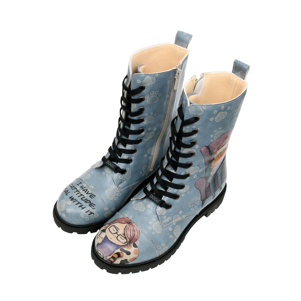DOGO Schnürboots »Damen Zipsy I Have Cattitude Vegan Damen Stiefel / Female« Vegan Online Bestellen