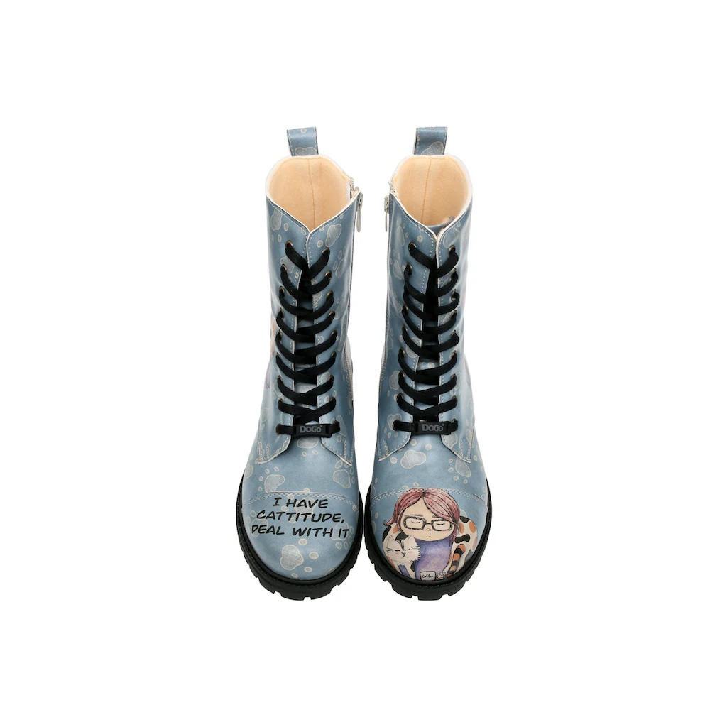 DOGO Schnürboots »Damen Zipsy I Have Cattitude Vegan Damen Stiefel / Female« Vegan Online Bestellen
