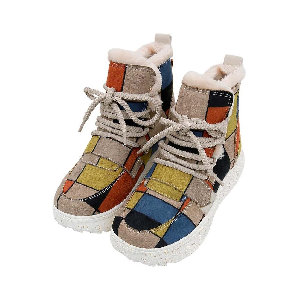 DOGO Schnürstiefelette »Damen Snowie Piet-Mondrian Vegan Damen Boots / Female« Vegan ▷ Für