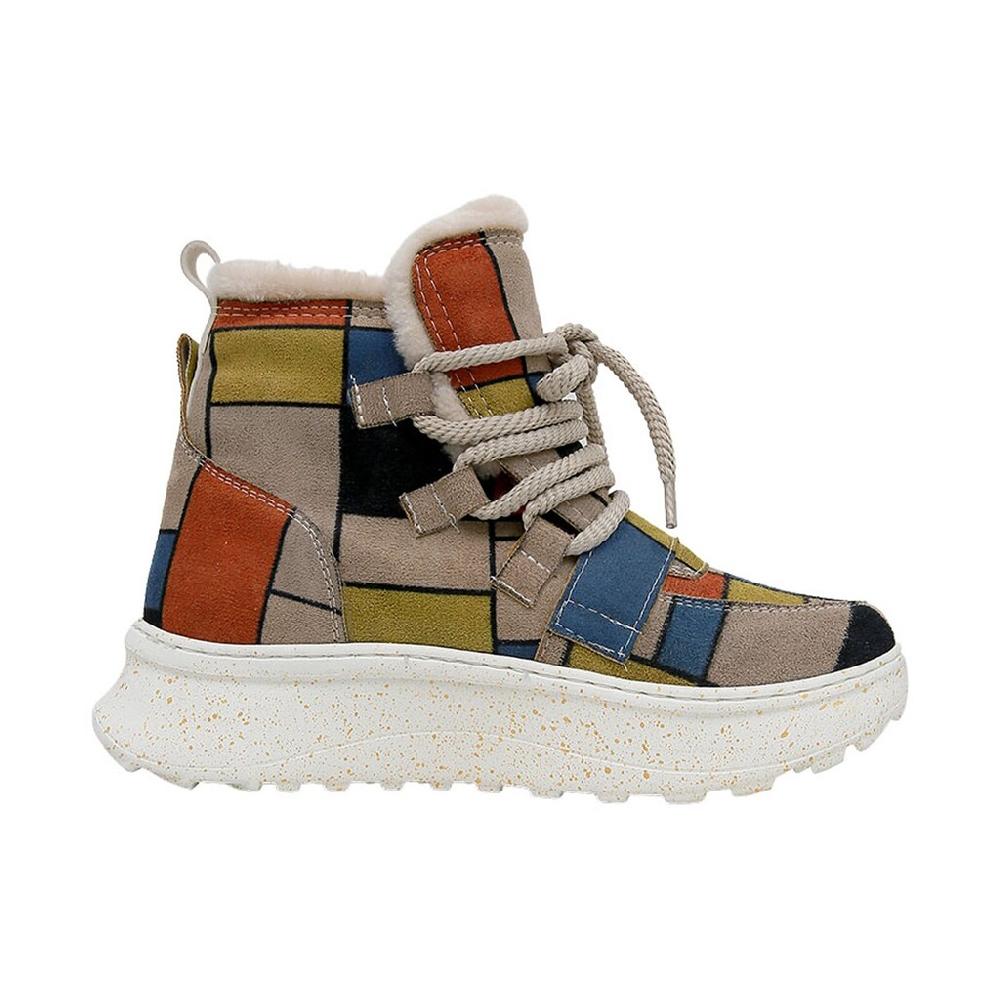 DOGO Schnürstiefelette »Damen Snowie Piet-Mondrian Vegan Damen Boots / Female« Vegan ▷ Für
