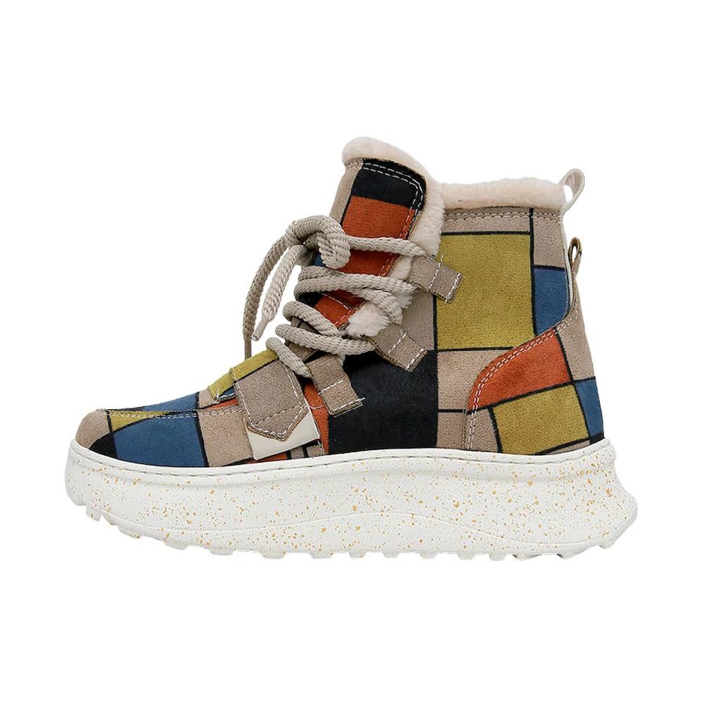 DOGO Schnürstiefelette »Damen Snowie Piet-Mondrian Vegan Damen Boots / Female« Vegan ▷ für