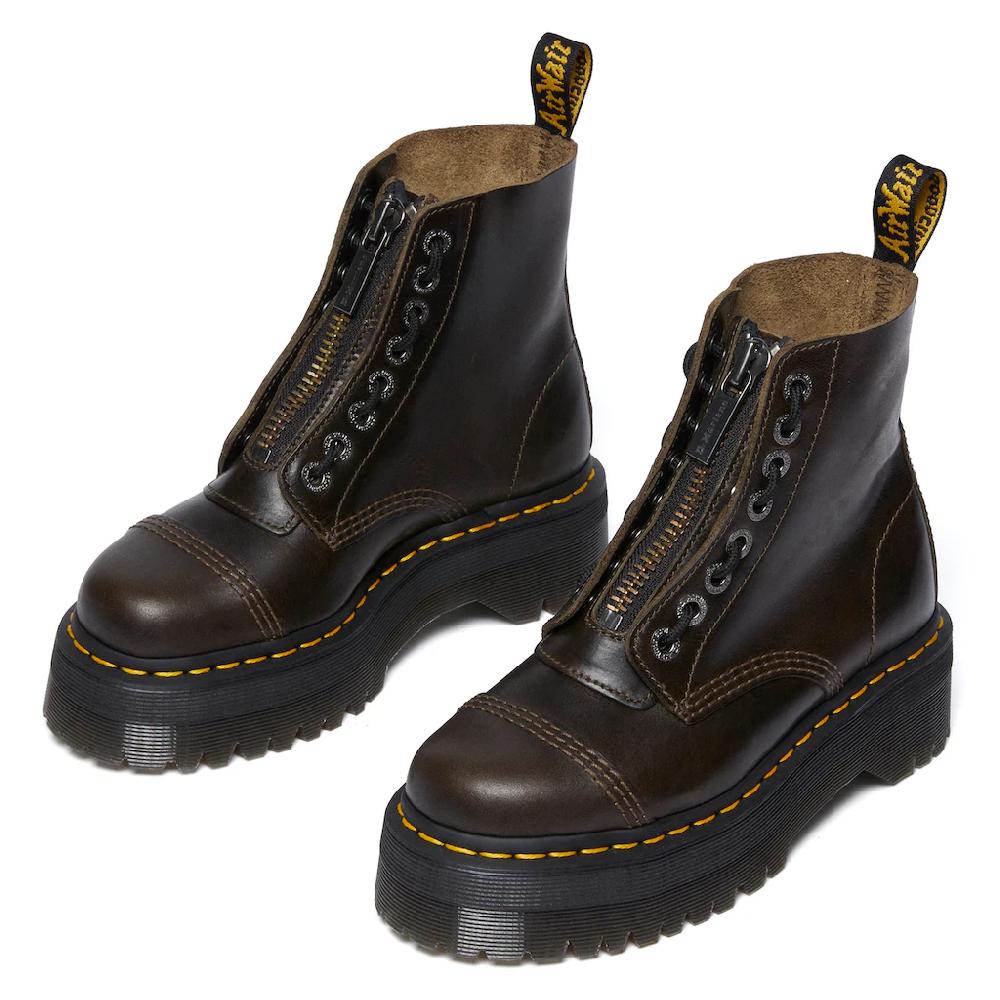 DR. MARTENS Schlupfboots Schlupfboots mit Vorder-Reißverschluss Zierschnürung Plateausohle
