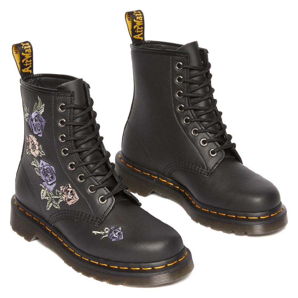 DR. MARTENS Schnürboots »Vonda« Boots Festival-Boots Stiefel mit hochwertiger Blüten-Stickerei