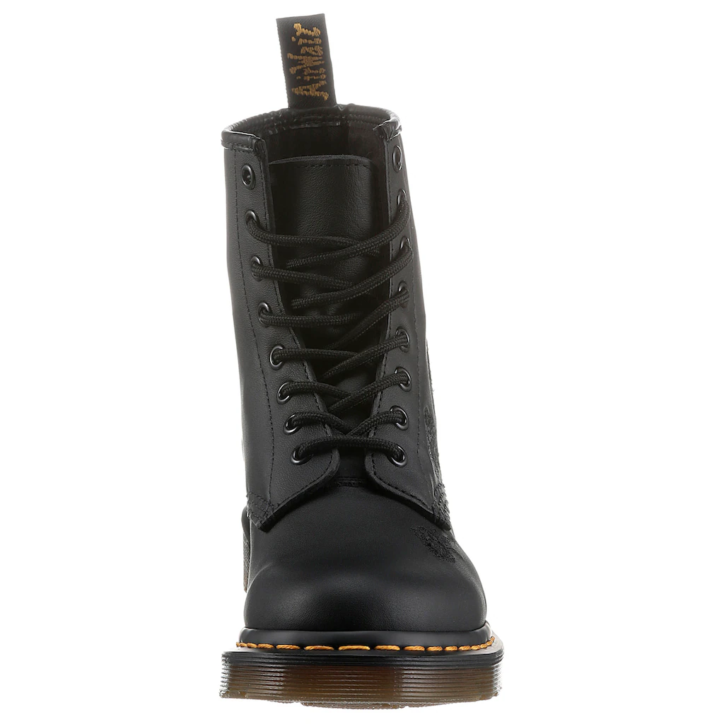 DR. MARTENS Schnürboots »Vonda Mon 8-Eye Boot« Schnürschuh Stiefelette Mit Monochromer Rosen-Stickerei Bestellen