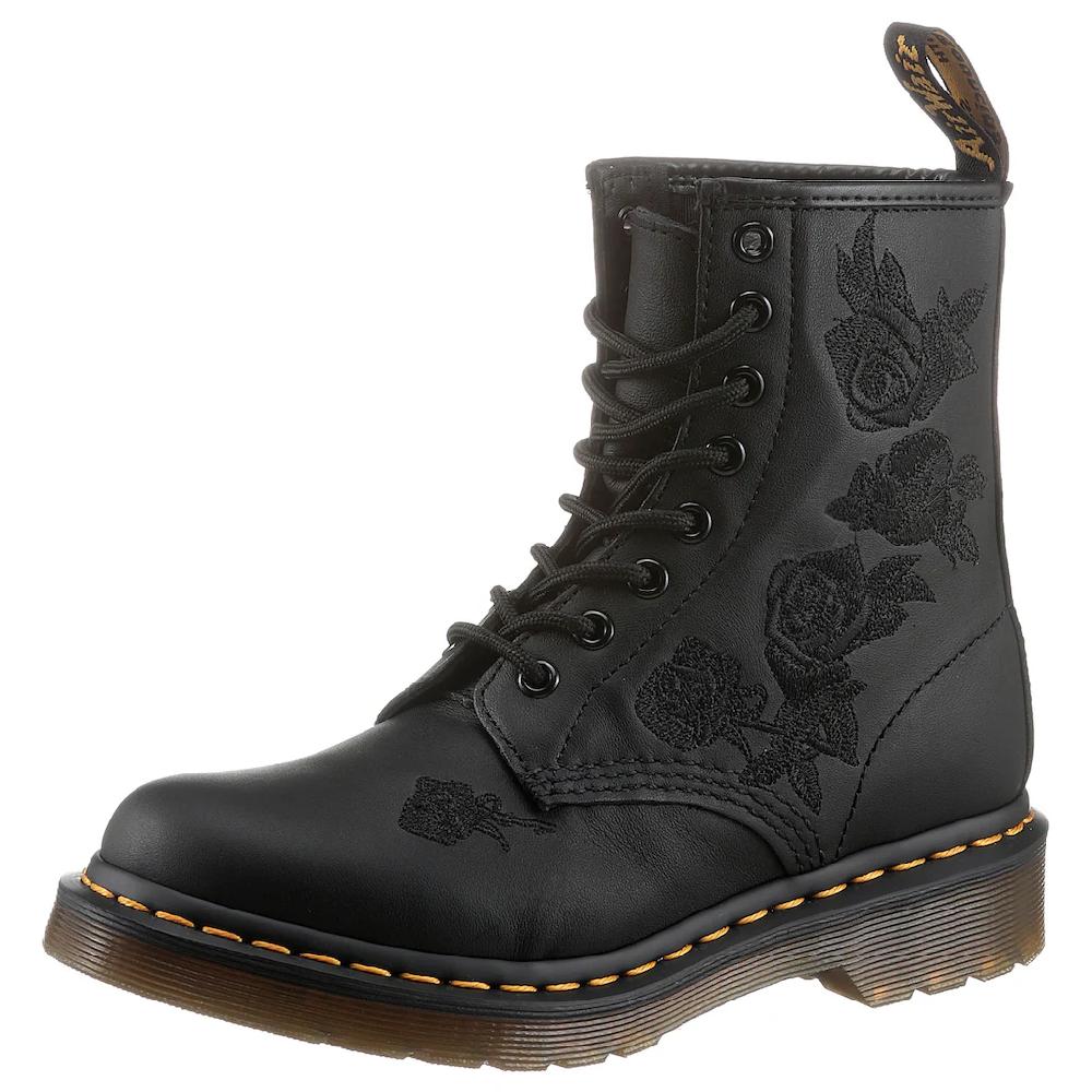 DR. MARTENS Schnürboots »Vonda Mon 8-Eye Boot« Schnürschuh Stiefelette Mit Monochromer Rosen-Stickerei Bestellen
