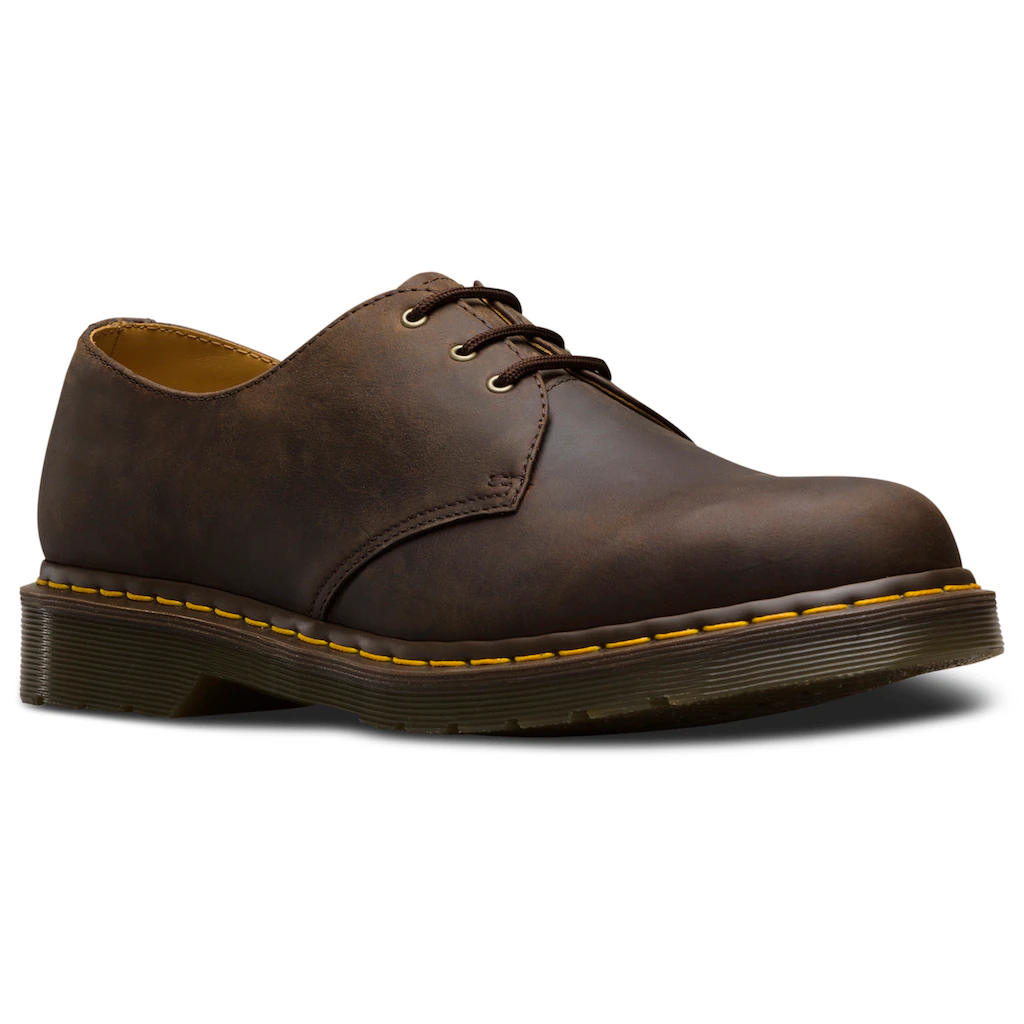 DR. MARTENS Schnürschuh »3 Eye 1461 Crazy Horse« Freizeitschuh Halbschuh Schnürschuh mit Kontrastnaht