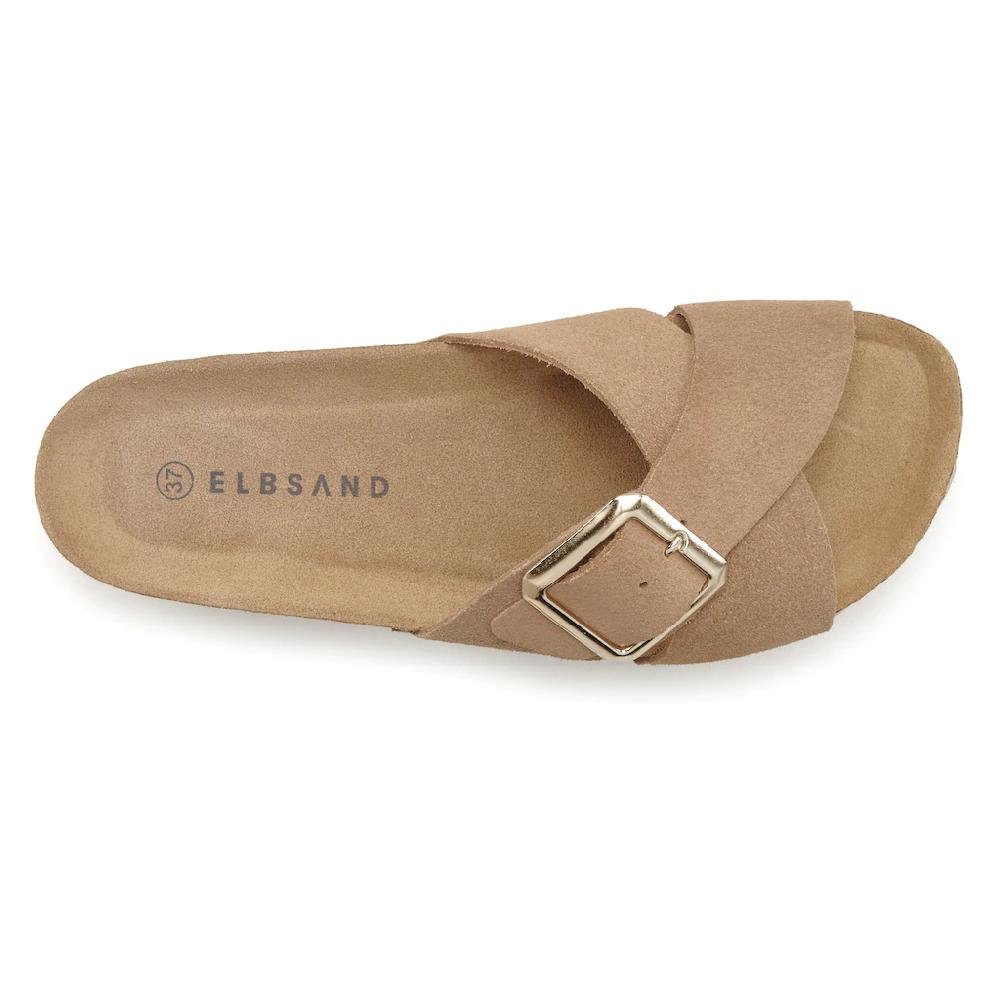 Elbsand Pantolette Mule Sandale Offener Schuh Hochwertiges Leder Weiches Korkfußbett