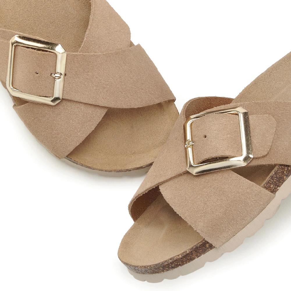 Elbsand Pantolette Mule Sandale Offener Schuh Hochwertiges Leder Weiches Korkfußbett