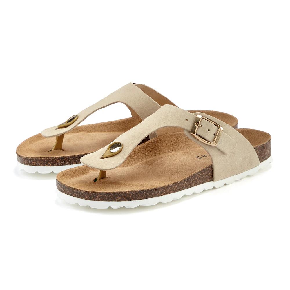 Elbsand Pantolette Mule Sandale offener Schuh hochwertiges Leder Korkfußbett Unisex