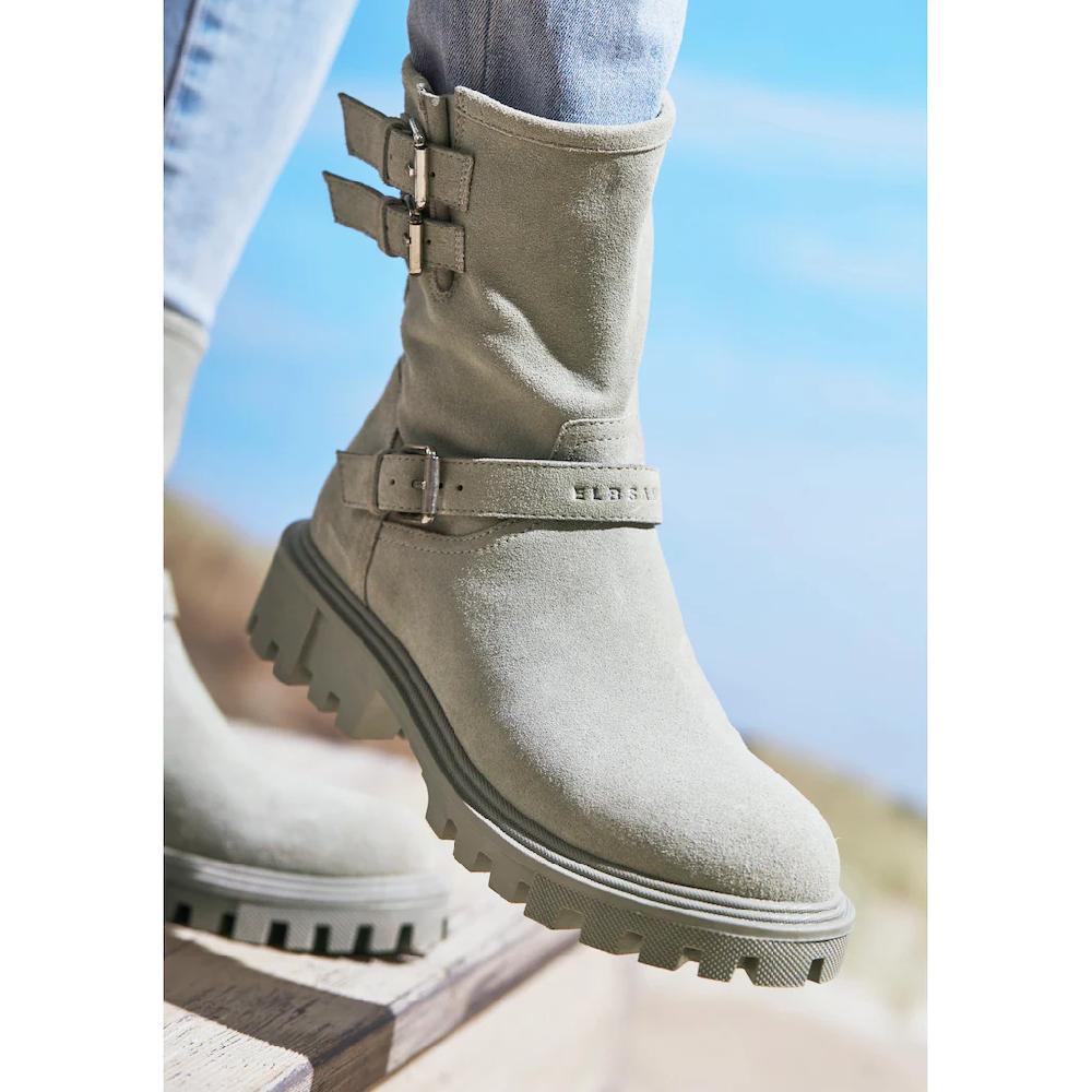 Elbsand Stiefelette Aus Leder Mit Trendigen Zierschnallen Stiefel Boots ▷ Für