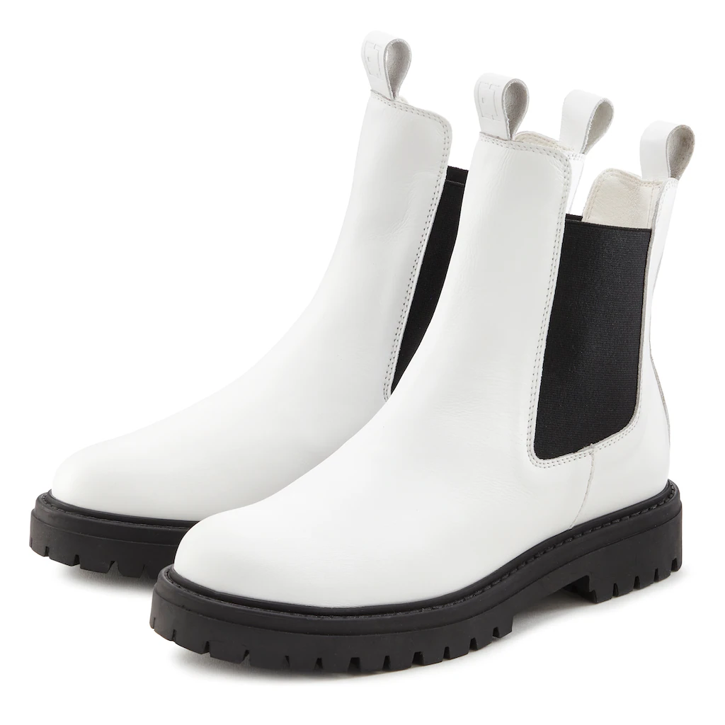 Elbsand Stiefelette Chelseaboots Schlupfstiefel Bikerboots aus Leder ▷ für