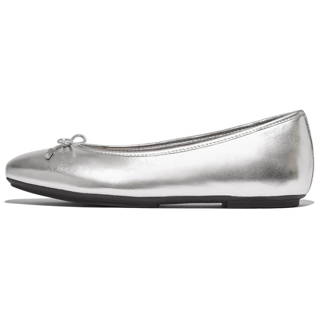 Fitflop Ballerina »Delicato Bow« Loafer Halbschuh Slipper im Metallic Look online bestellen