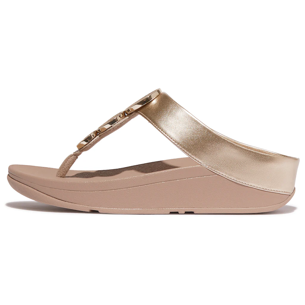 Fitflop Dianette »HALO BEAD-CIRCLE METALLIC TOE-POST SANDALS« Pool Slides Pantolette mit dämpfender Zwischensohlentechnologie