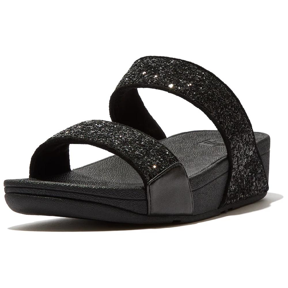 Fitflop Keilpantolette »LULU GLITTER SLIDES« Pool Slides Strandschuh Mit Glitter