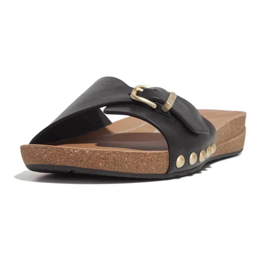 Fitflop Pantolette »IQUSHION ADJUSTABLE BUCKLE LEATHER SLIDES« Sommerschuh Schlappen Mit Verstellbarer Bandage Bestellen
