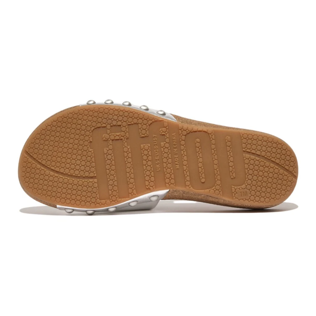 Fitflop Pantolette »IQUSHION ADJUSTABLE BUCKLE METALLIC-LEATHER SLIDES« Keilabsatz Sommerschuh Schlappen Mit Verstellbarer Bandage Online Bestellen