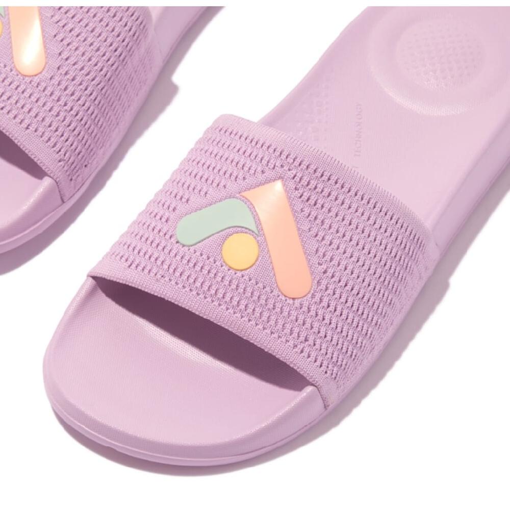 Fitflop Pantolette »IQUSHION ARROW KNIT SLIDES« Keilabsatz Sommerschuh Schlappen Mit Logo Auf Der Bandage Online Kaufen