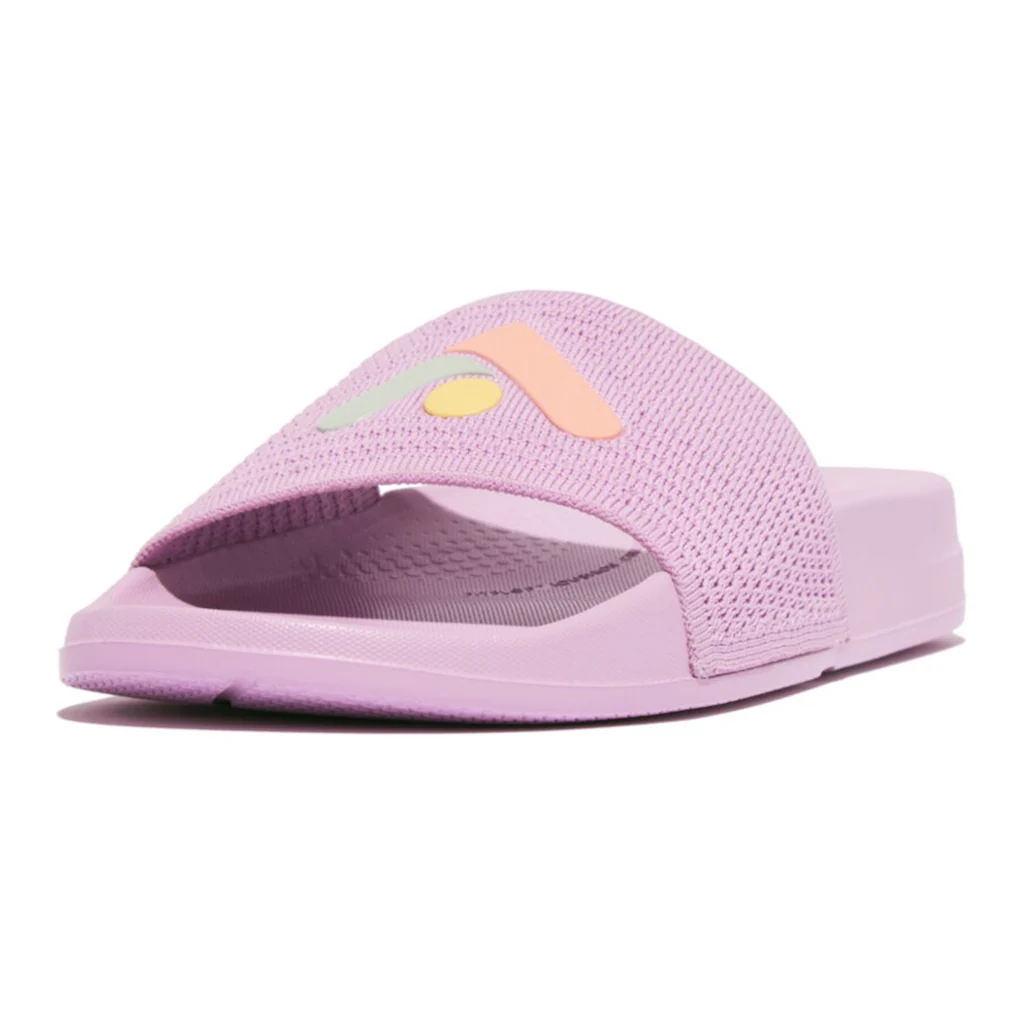 Fitflop Pantolette »IQUSHION ARROW KNIT SLIDES« Keilabsatz Sommerschuh Schlappen Mit Logo Auf Der Bandage Online Kaufen
