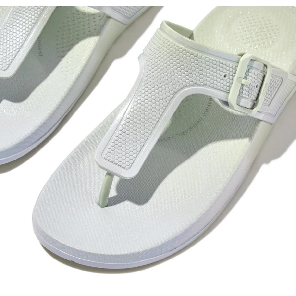 Fitflop Zehentrenner »IQUSHION IRIDESCENT ADJUSTABLE BUCKLE« Keilabsatz Sommerschuh Schlappen Mit Verstellbarer Schnalle