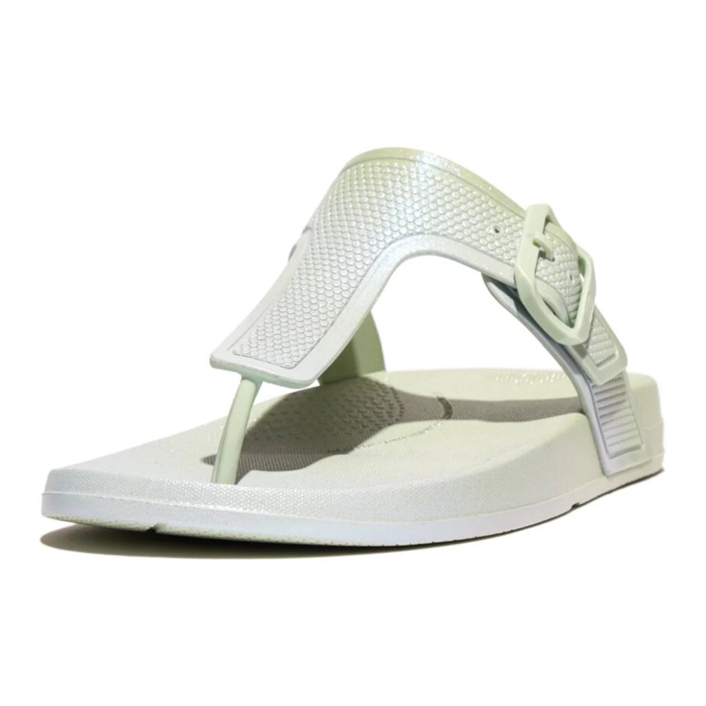 Fitflop Zehentrenner »IQUSHION IRIDESCENT ADJUSTABLE BUCKLE« Keilabsatz Sommerschuh Schlappen Mit Verstellbarer Schnalle