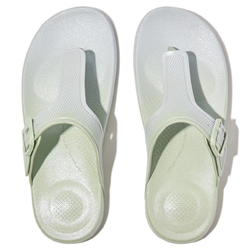 Fitflop Zehentrenner »IQUSHION IRIDESCENT ADJUSTABLE BUCKLE« Keilabsatz Sommerschuh Schlappen mit verstellbarer Schnalle