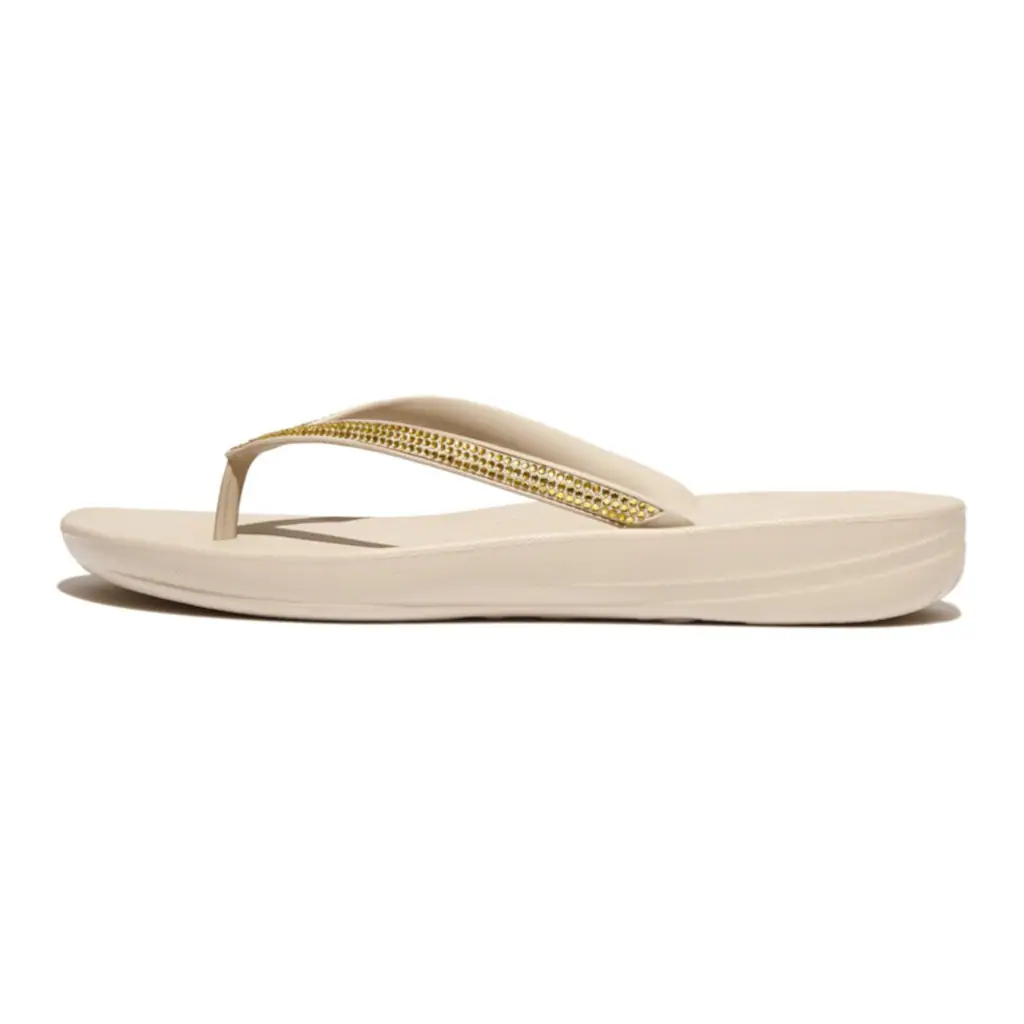 Fitflop Zehentrenner »iQUSHION SPARKLE - CLASSIC« Keilabsatz Sommerschuh Schlappen mit funkelnden Glitzerbesatz