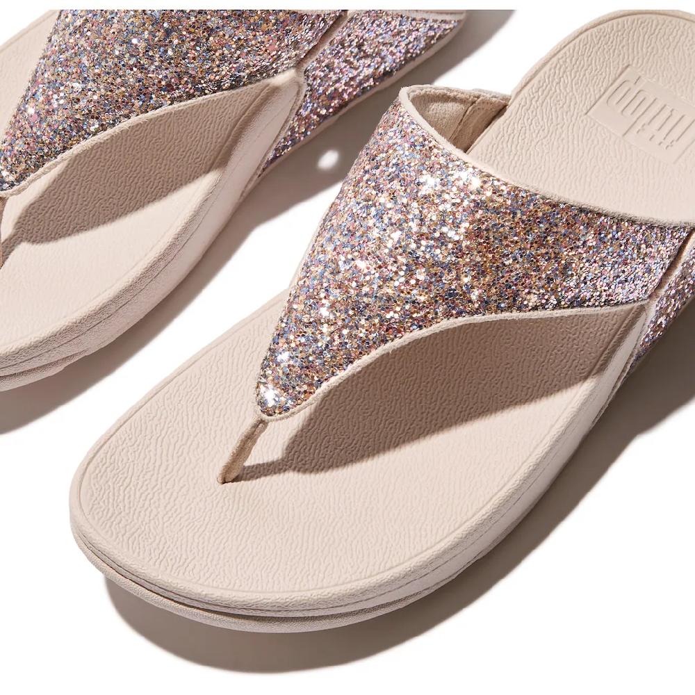 Fitflop Zehentrenner »LULU« Dianette Pantolette Slides Mit Buntem Glitter