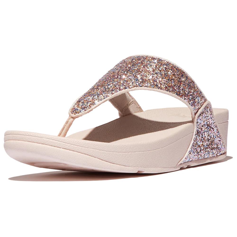 Fitflop Zehentrenner »LULU« Dianette Pantolette Slides Mit Buntem Glitter