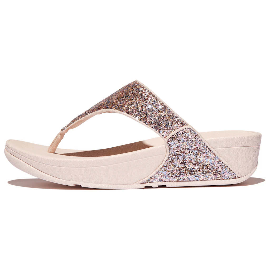 Fitflop Zehentrenner »LULU« Dianette Pantolette Slides mit buntem Glitter