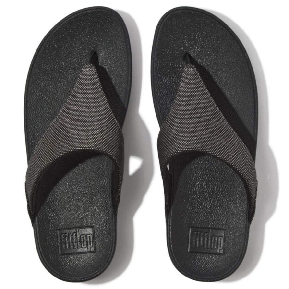 Fitflop Zehentrenner »LULU GLITZ« Keilabsatz Sommerschuh Microwobbleboard - Komfortables Fußbett