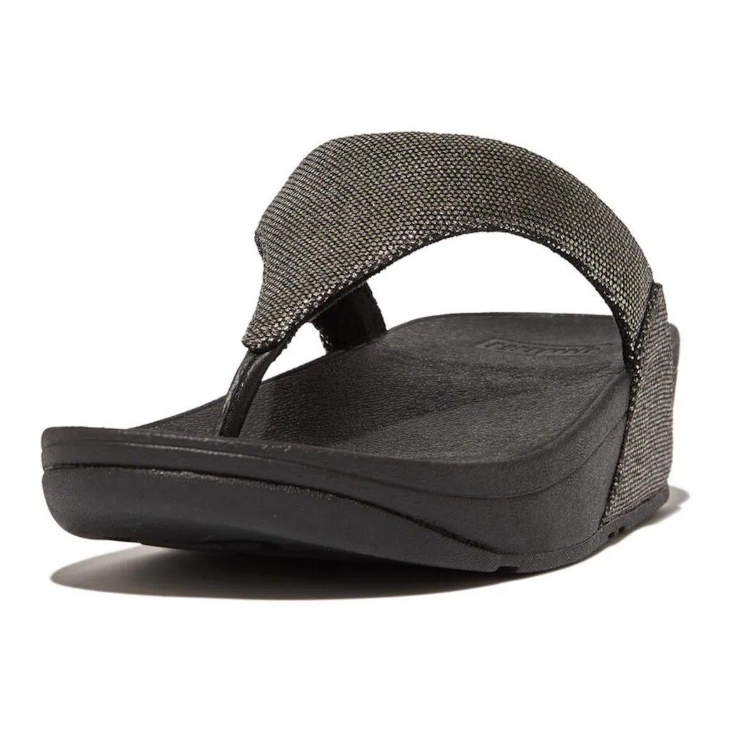 Fitflop Zehentrenner »LULU GLITZ« Keilabsatz Sommerschuh Microwobbleboard - Komfortables Fußbett