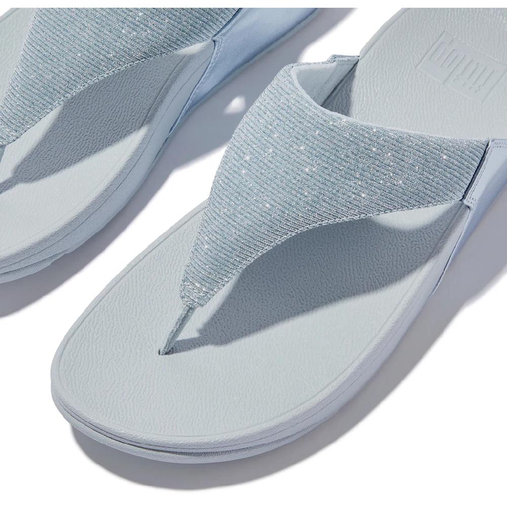 Fitflop Zehentrenner »LULU SHIMMERLUX TOE-POST SANDALS« Keilabsatz Sommerschuh Schlappen In Schimmernder Optik