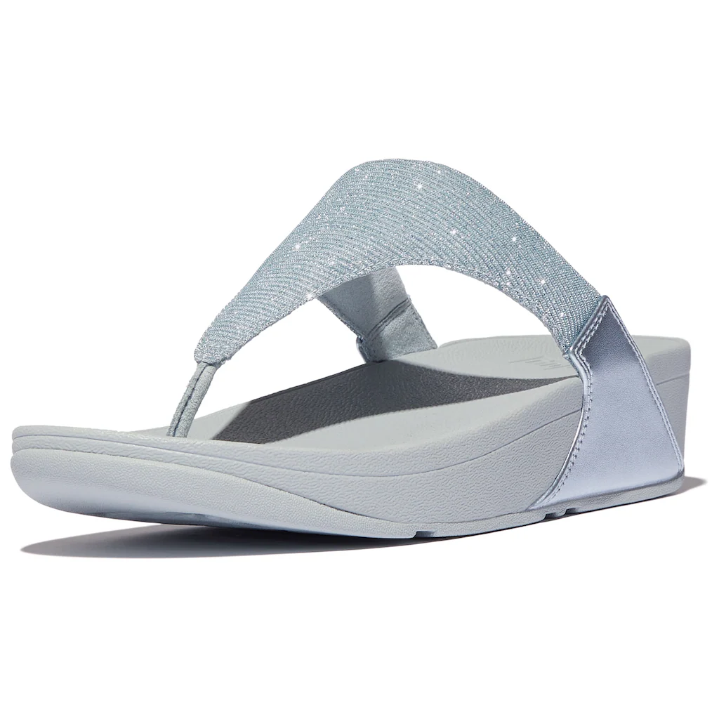 Fitflop Zehentrenner »LULU SHIMMERLUX TOE-POST SANDALS« Keilabsatz Sommerschuh Schlappen In Schimmernder Optik