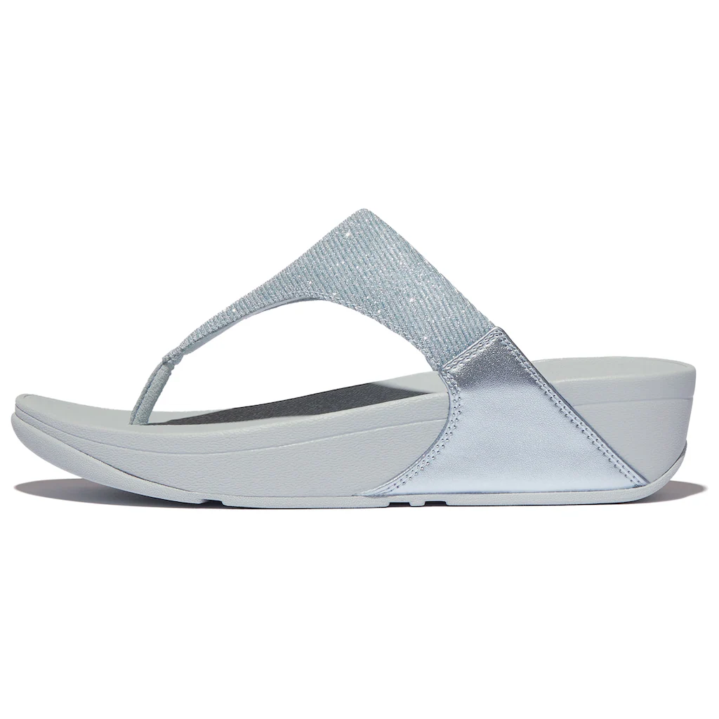 Fitflop Zehentrenner »LULU SHIMMERLUX TOE-POST SANDALS« Keilabsatz Sommerschuh Schlappen in schimmernder Optik