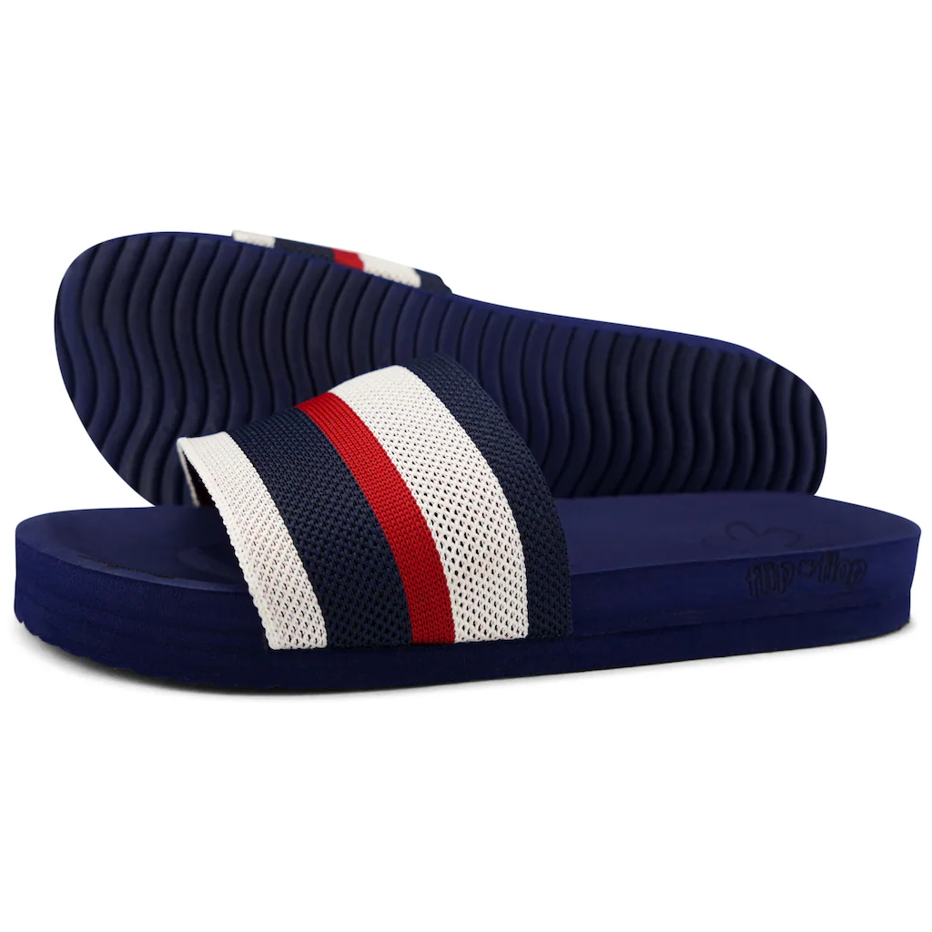 Flip Flop Pantolette »pool*knit Multi« Sommerschuh Schlappen Poolsildes Mit Modischem Streifenmuster