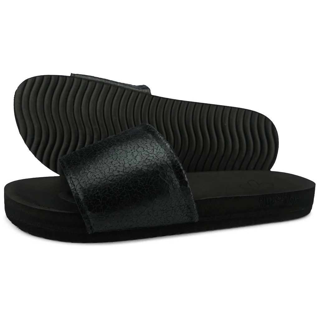 Flip Flop Pantolette »pool Metallic Cracked« Sommerschuh Schlappen Poolsildes Mit Metallic Crush Effekt