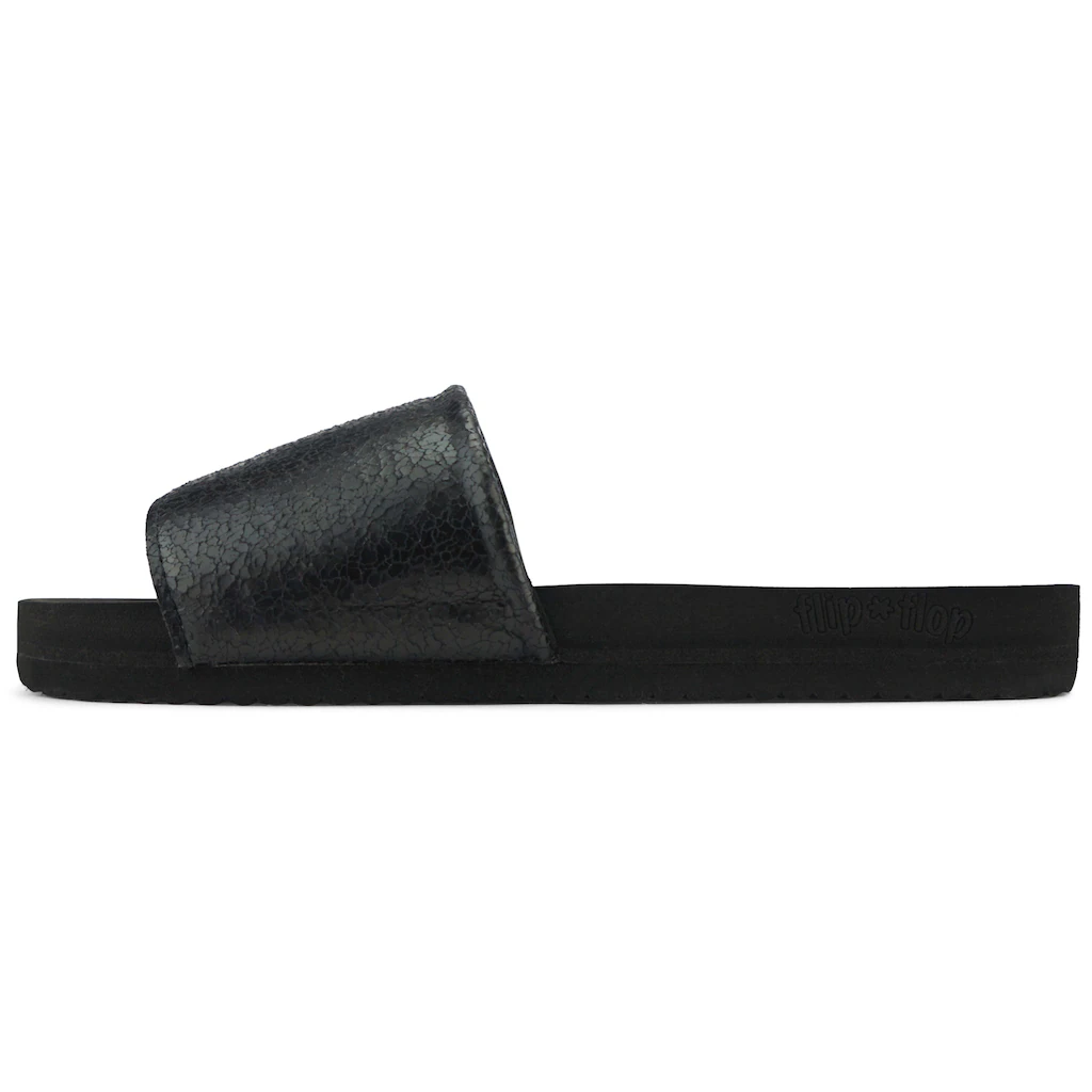 Flip Flop Pantolette »pool metallic cracked« Sommerschuh Schlappen Poolsildes mit Metallic Crush Effekt