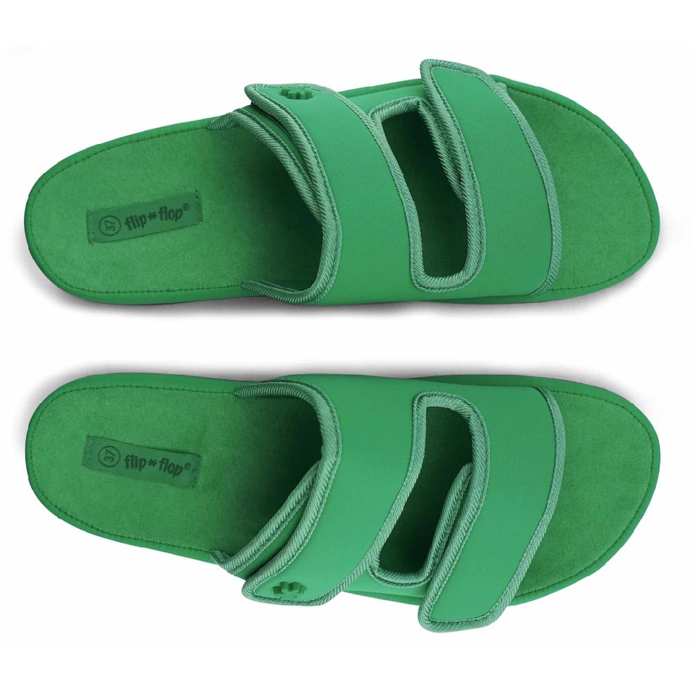Flip Flop Pantolette »velcro*flower« Plateau Sommerschuh Schlappen Mit Plateausohle